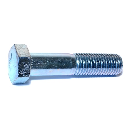 Midwest Fastener Grade 5, 1"-8 Hex Head Cap Screw, Zinc Plated Steel, 4-1/2 in L, 10 PK 54414